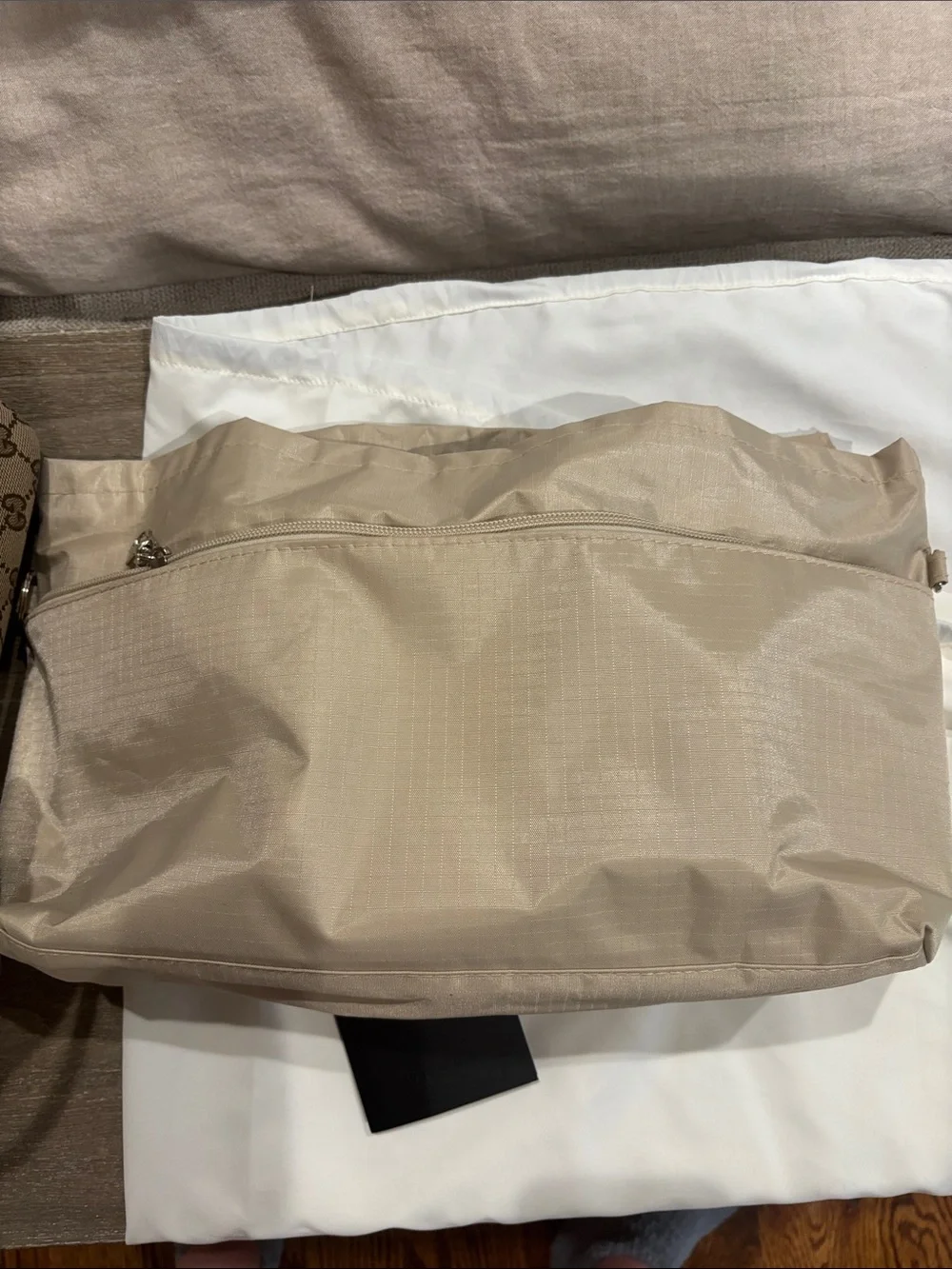 Gucci Beige/Brown GG Canvas Drawstring Duffel